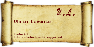 Uhrin Levente névjegykártya