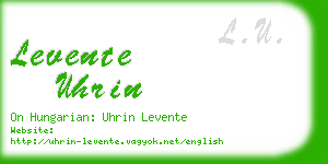 levente uhrin business card